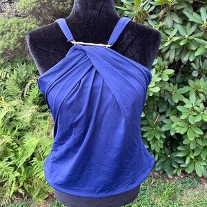 Apt. 9 Cobalt Blue Gathered Swim Top